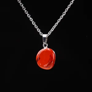 Pendentif pierre jaspe rouge