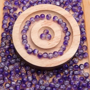 Perle en verre "Lavande"