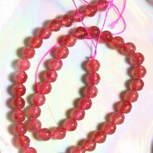 Perle pierre naturelle Quartz Fraise