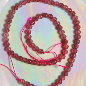 Perle pierre naturelle Quartz Fraise 4mm