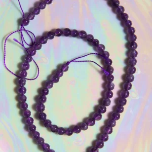 Perle Améthyste en pierre naturelle sur fil 4mm