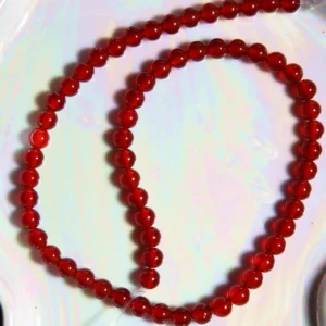 Perle Cornaline en pierre naturelle sur fil 6mm