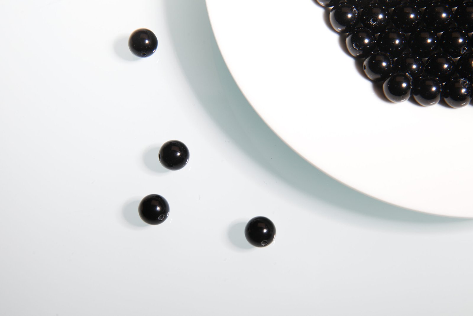 Perle Obsidienne noir 8 mm en pierre naturelle-3