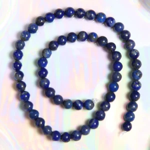 Perle Lapis lazuli 6 mm en pierre naturelle sur fil