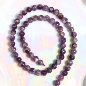 Perle Améthyste lavande 6 mm en pierre naturelle sur fil