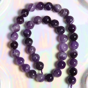 Perle Améthyste lavande 10 mm en pierre naturelle sur fil