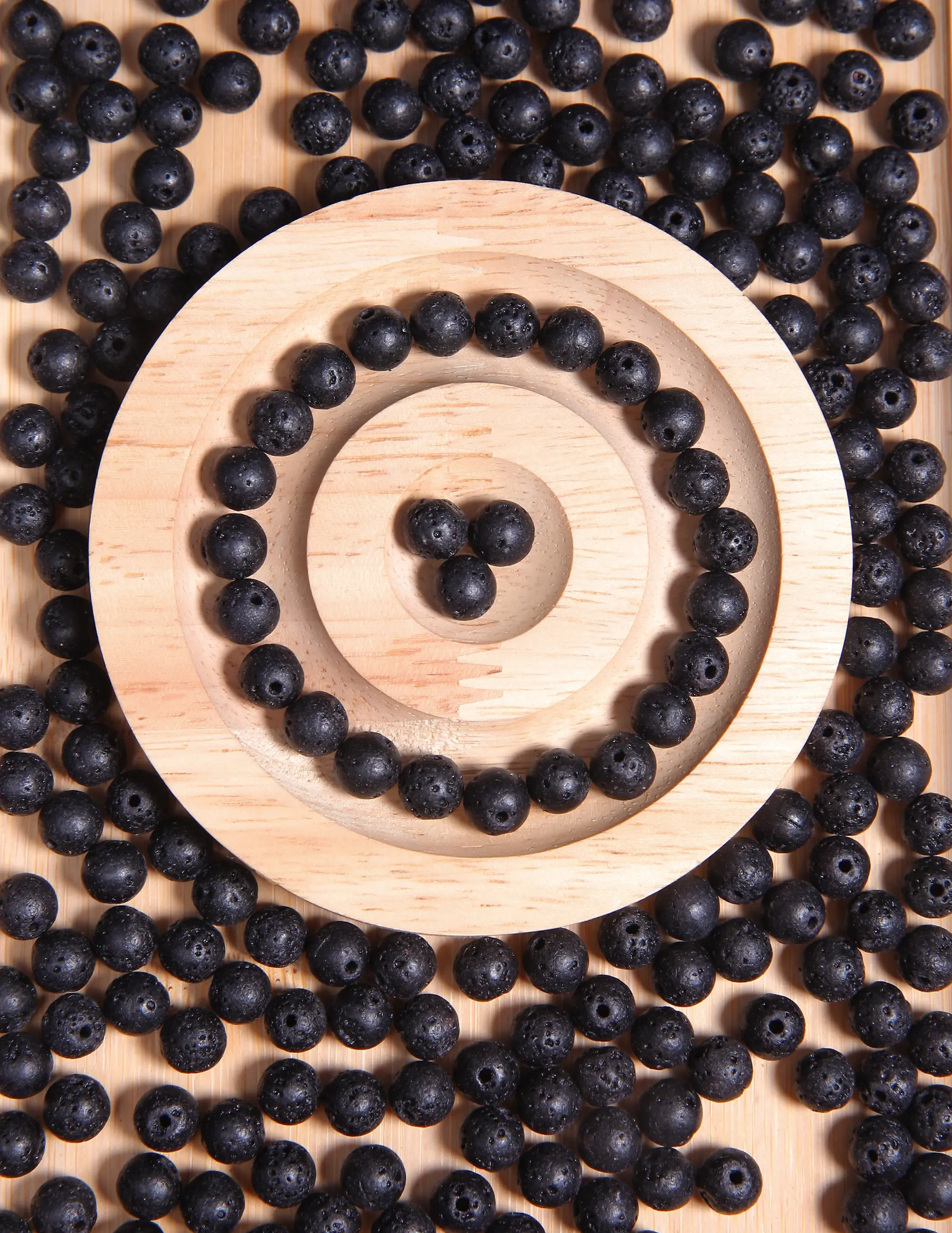 Perle pierre de lave 8 mm en pierre naturelle