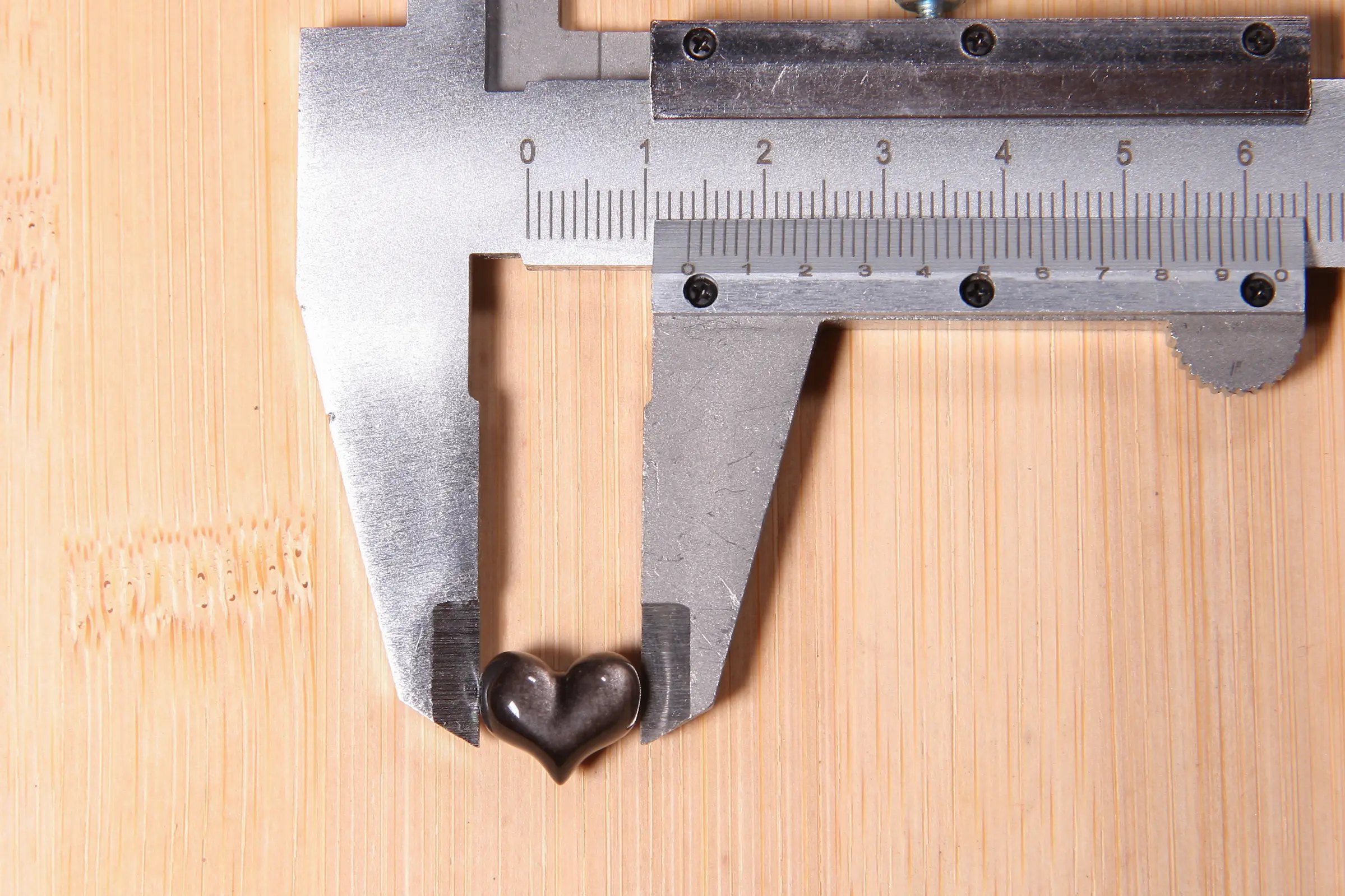 Perle coeur Obsidienne argentée 18x14mm en pierre naturelle-1