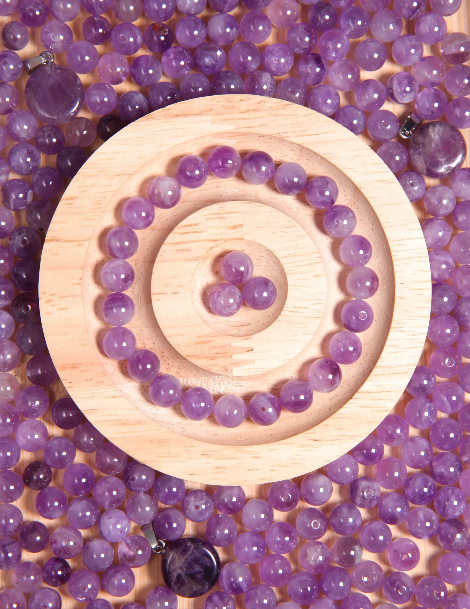 Perle Améthyste claire 8 mm en pierre naturelle