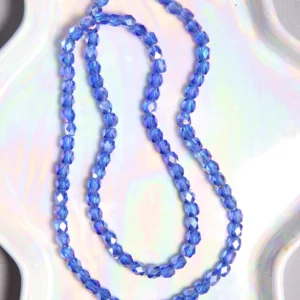 Perle Cristal AB bleu 5x6 mm rondelle facettée en verre