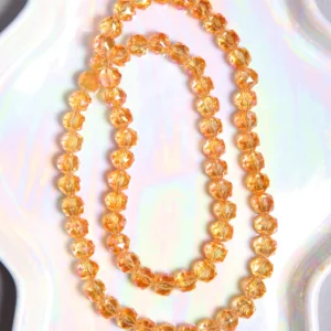 Perle Cristal ambre 8x8 mm rondelle facettée en verre