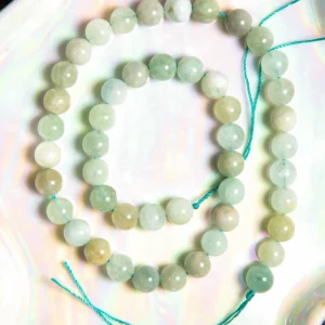 Perles aigue marine multicolores 8 mm en pierre naturelle sur fil