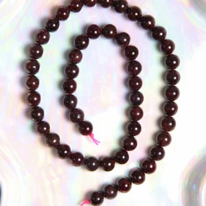 Perle Grenat 8 mm en pierre naturelle sur fil