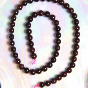 Perle Grenat 6 mm en pierre naturelle sur fil