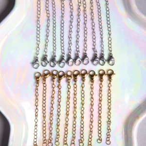 Fermoirs mousquetons 10mm chainette d'extension Acier inox