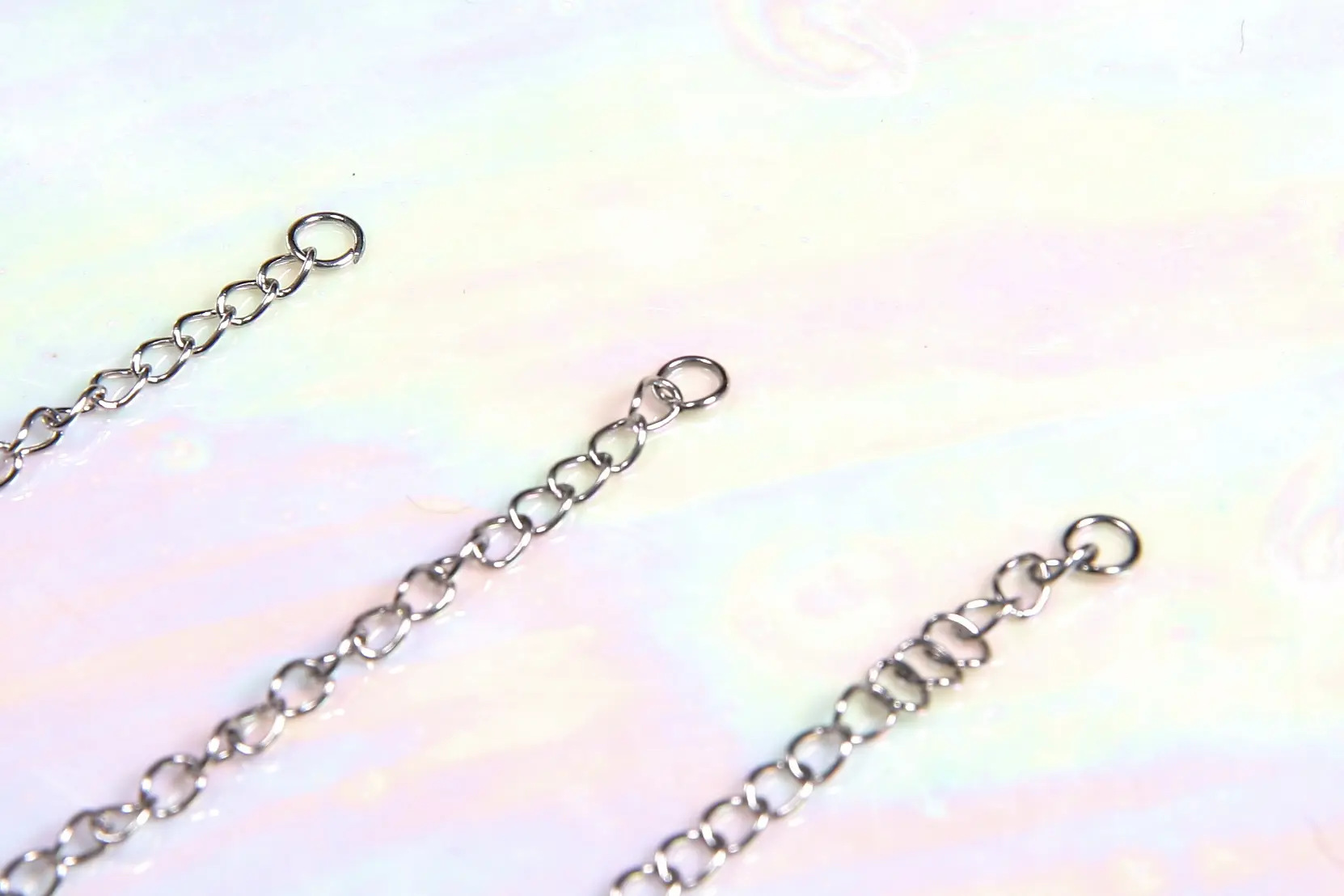 Fermoirs mousquetons 10mm chainette d'extension Acier inox argente 2