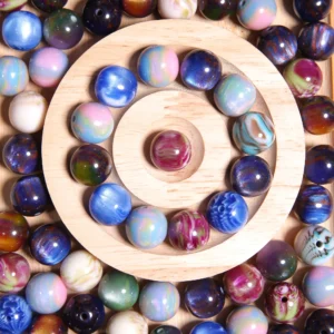Perles Peinture 16 mm multicolores en résine