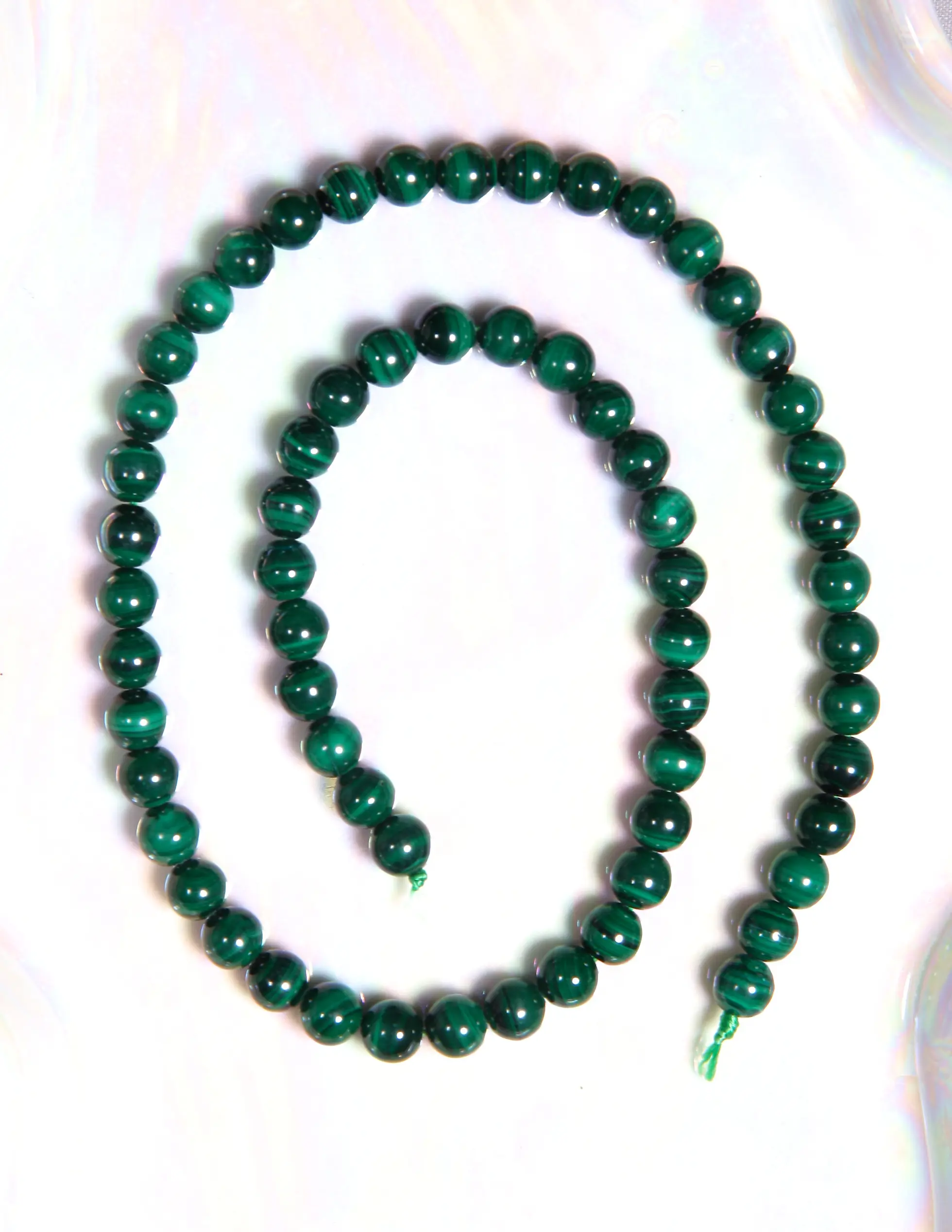 Perle Malachite 6 mm en pierre naturelle