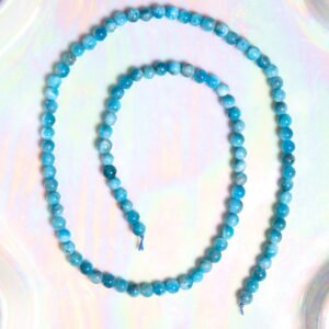 Perle Apatite 4 mm en pierre naturelle sur fil