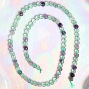 Perle Fluorite 4 mm en pierre naturelle sur fil