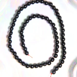 Perle Hématite 6 mm en pierre naturelle sur fil
