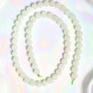 Perle calcite vert 6 mm en pierre naturelle sur fil